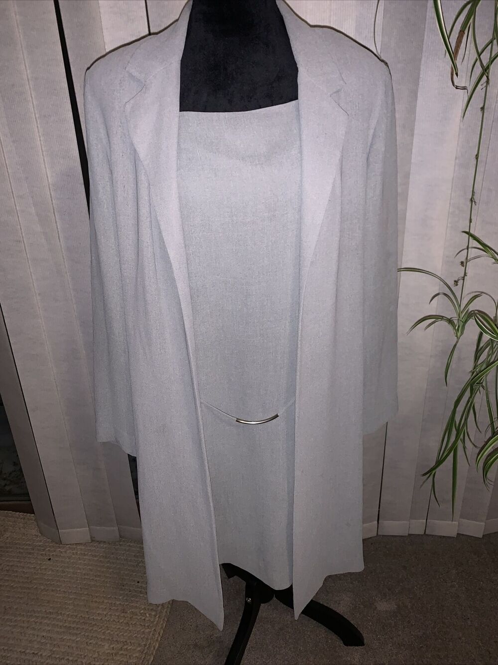 Vintage David Warren 14 Gray dress long jacket